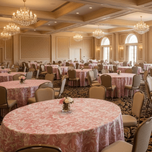 DỆT - MAY CUNG CẤP KHĂN BÀN ÁO GHẾ CHO NHÀ HÀNG TIỆC CƯỚI